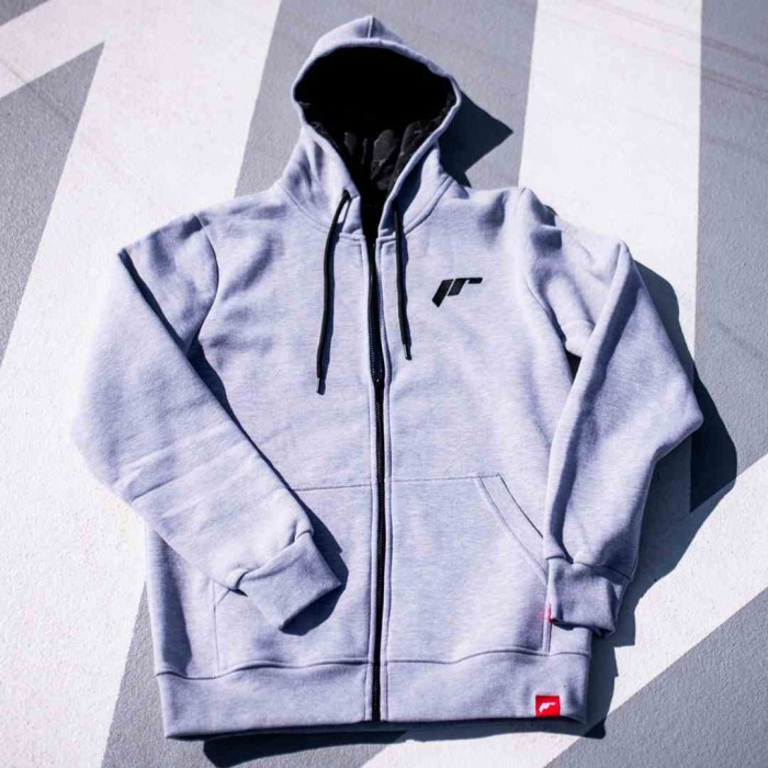 JR Unisex Zip Hoodie Logo Light Grey Size XS (1)