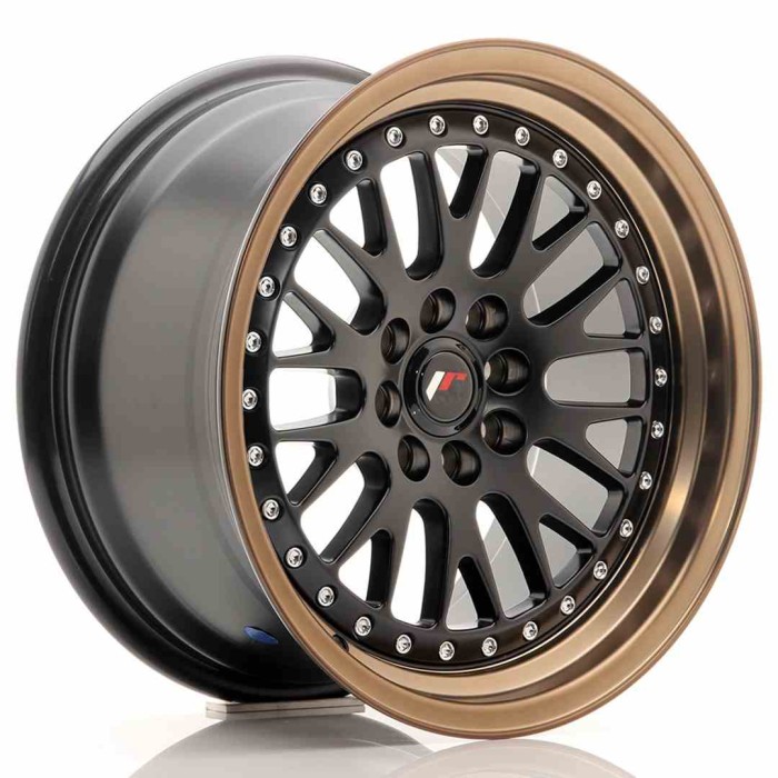 JR Wheels JR10 16x8 ET20 4x100/108 Matt Black w/Bronze Lip (1)