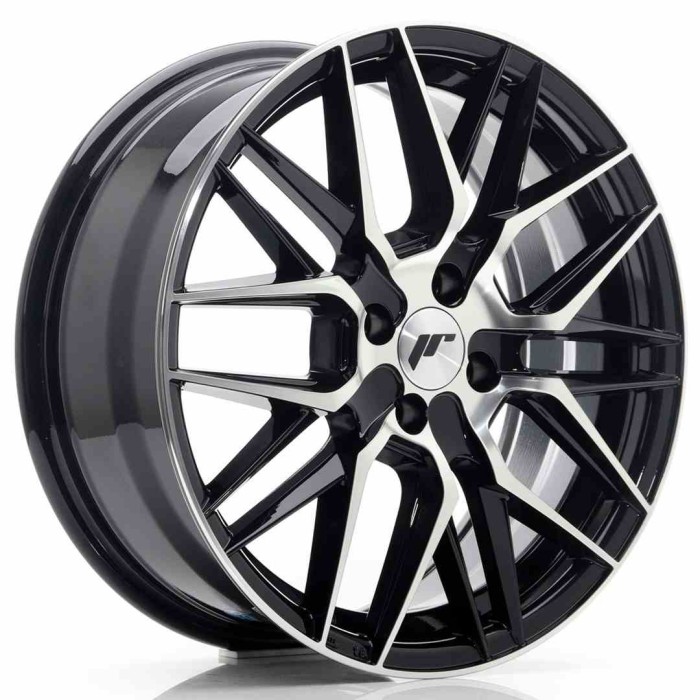 JR Wheels JR28 17x7 ET40 4x100 Gloss Black Machined Face (1)