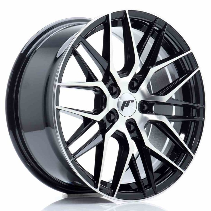 JR Wheels JR28 17x8 ET40 5x112 Gloss Black Machined Face (1)