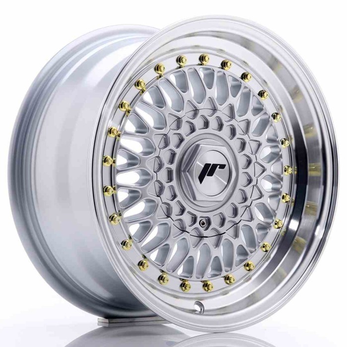JR Wheels JR9 15x7 ET20 BLANK Silver w/Machined Lip (1)