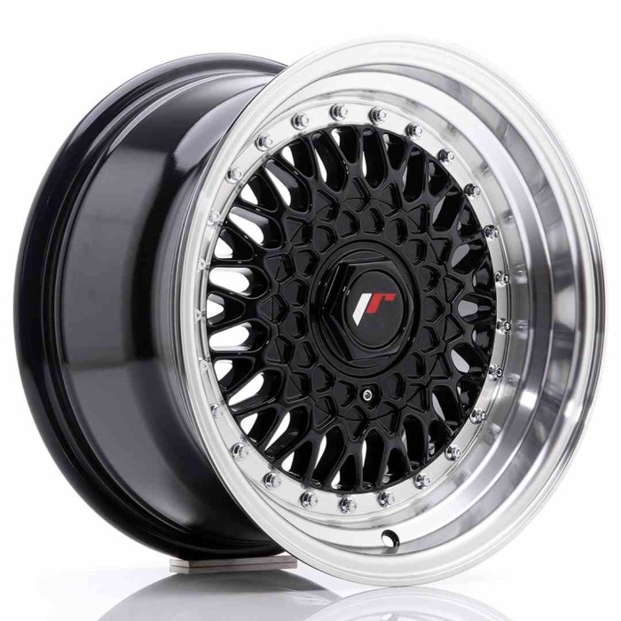 JR Wheels JR9 15x8 ET20 4x100/108 Gloss Black w/Machined Lip (1)