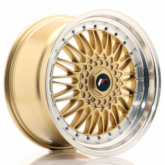 JR Wheels JR9 18x9 ET20-40 BLANK Gold w/Machined Lip (1)