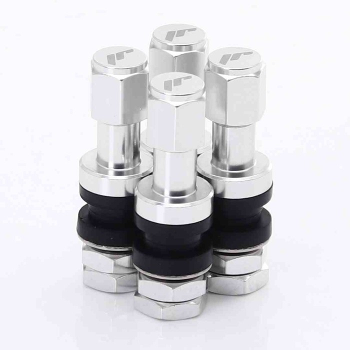 Set of Aluminum air valves JR v2 - SILVER + logo (1)