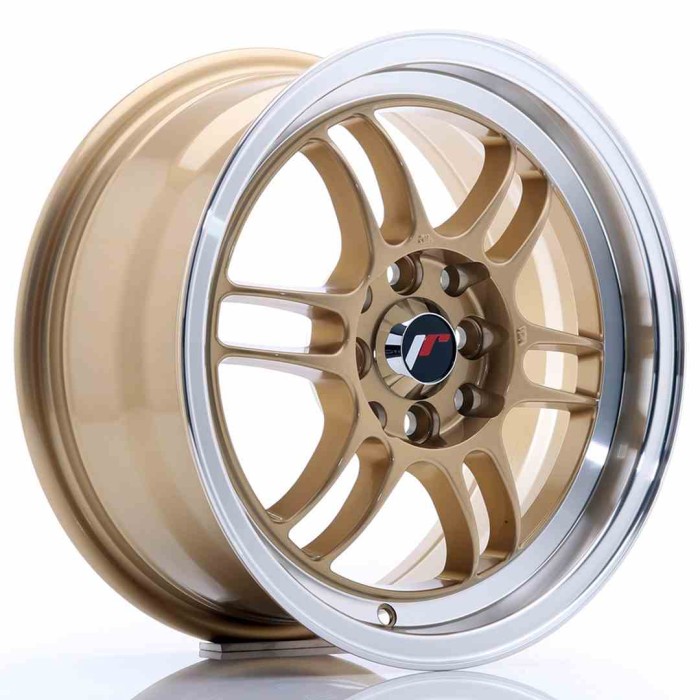 JR Wheels JR7 15x7 ET38 4x100/114 Gold w/Machined Lip (2)