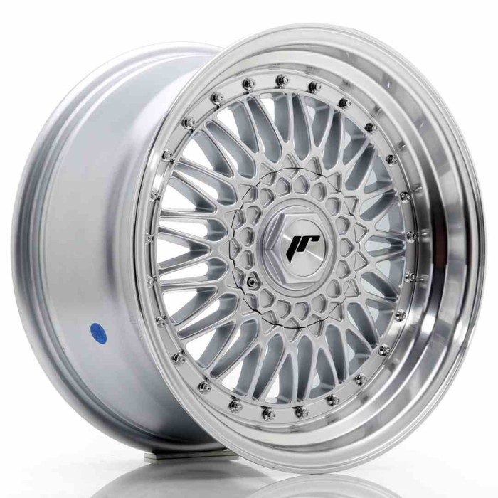 JR Wheels JR9 17x8,5 ET20-35 BLANK Silver w/Machined Lip+Silver Rivets (2)
