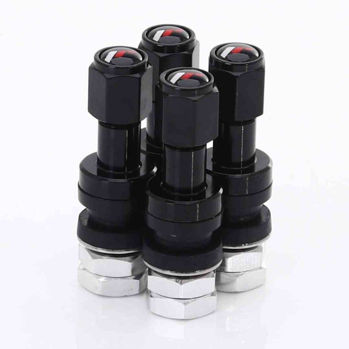 Set of Aluminum air valves JR v2 - BLACK + logo (2)