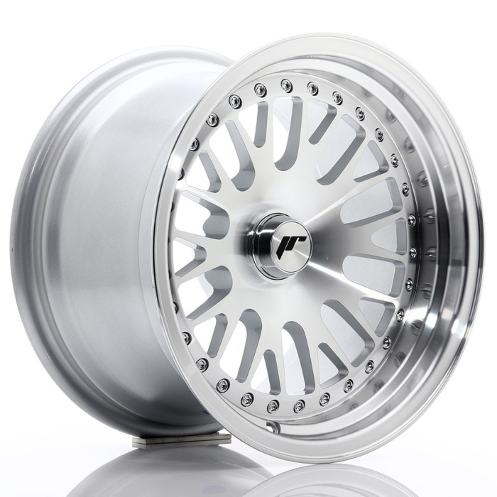 JR Wheels JR10 15x9 ET0-20 Blank Silver Machined Face (3)