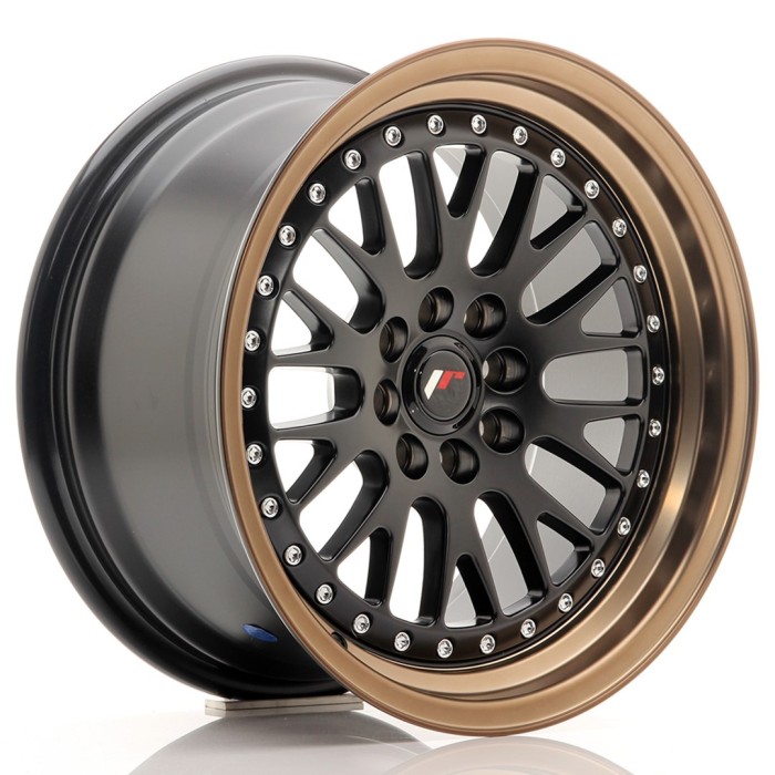 JR Wheels JR10 16x8 ET20 4x100/108 Matt Black w/Bronze Lip (3)