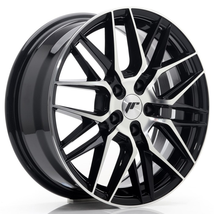 JR Wheels JR28 17x7 ET35 5x100 Gloss Black Machined Face (3)