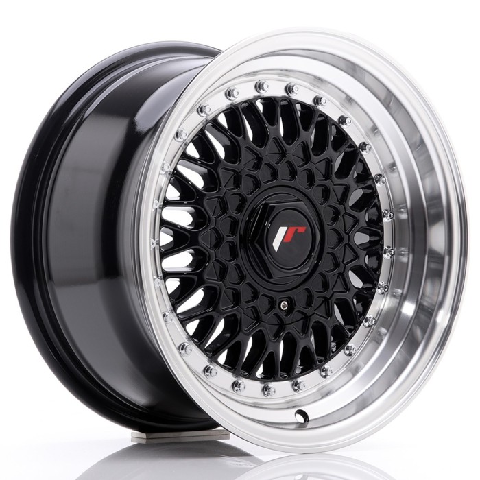 JR Wheels JR9 15x8 ET20 4x100/108 Gloss Black w/Machined Lip (3)