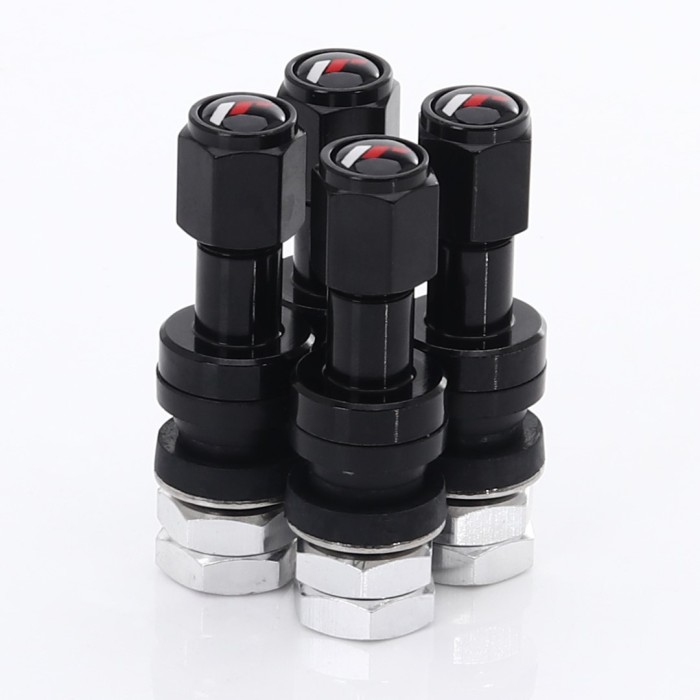 Set of Aluminum air valves JR v2 - BLACK + logo (3)