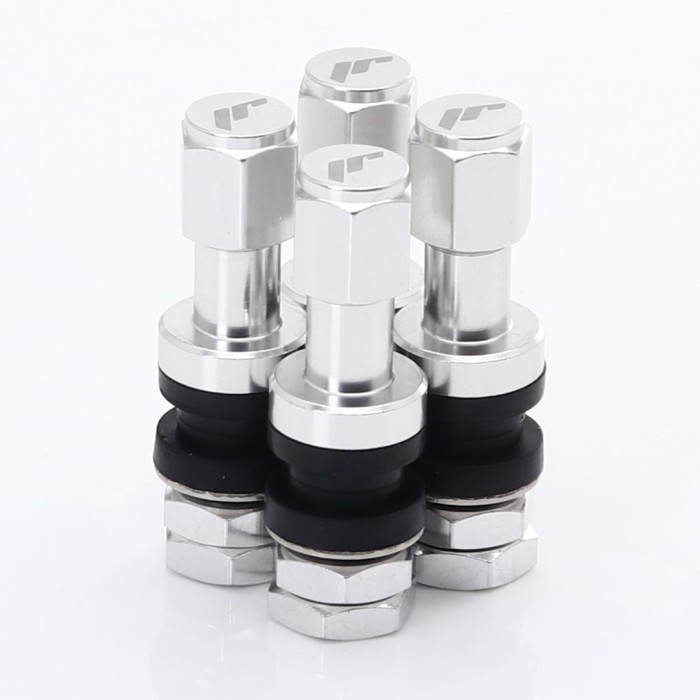 Set of Aluminum air valves JR v2 - SILVER + logo (2)