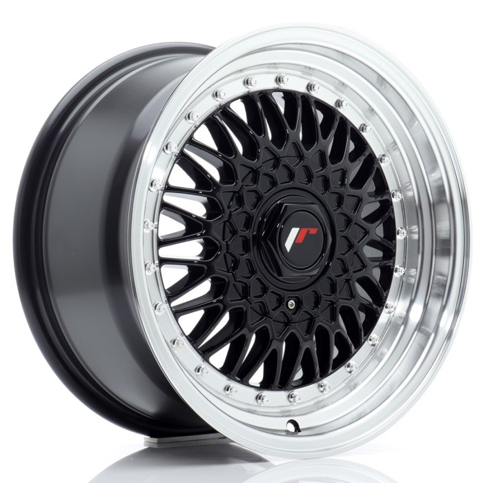 JR Wheels JR9 16x8 ET25 BLANK Gloss Black w/Machined Lip (1)