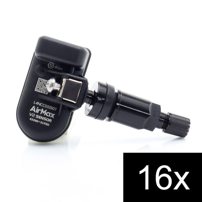 16pcs AirMax TPMS V2 Sensor 315+433MHz Metal Black (1)