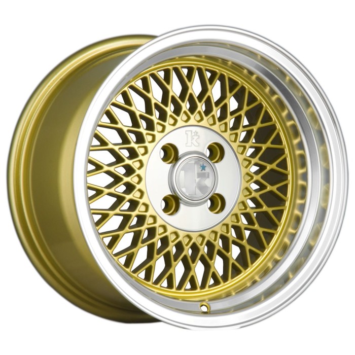 Klutch SL1 16x8 ET15 4x100 Gold w/ Machined Lip (1)
