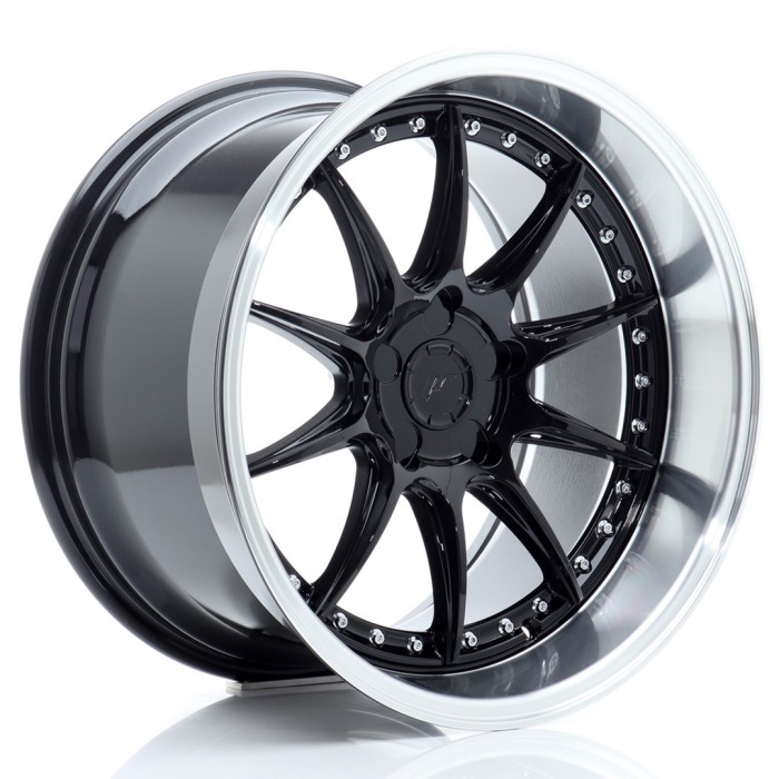 JR Wheels JR41 19x8,5 ET15-35 5H BLANK Gloss Black w/ Machined Lip (1)