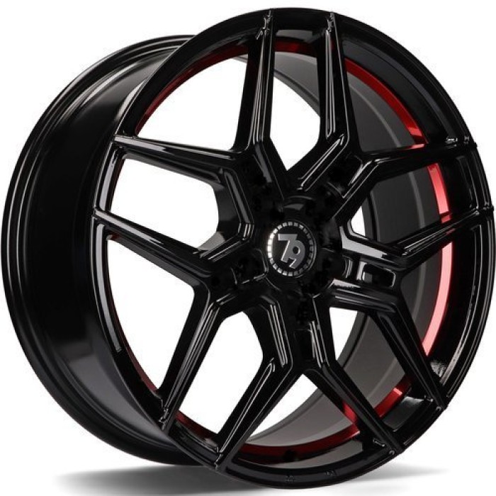 seventy9 SV-B 19 5x120 ET33 74,1 BGRIL- Black Glossy Red Inner Lip (1)