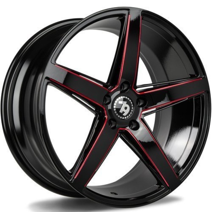 seventy9 SV-N 19 5x120 ET30 72,6 BGMR - Black Glossy Milled Red (1)