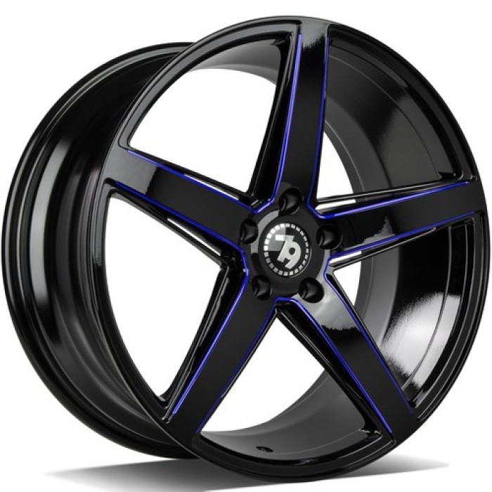 seventy9 SV-N 19 5x120 ET30 72,6 BGBR - black glossy milled blue (1)