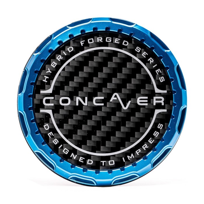 Concaver Premium Center Cap - Classic Carbon - Blue Anodized (1)