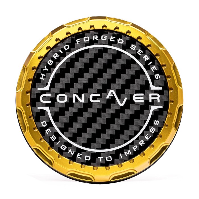 Concaver Premium Center Cap - Classic Carbon - Gold Anodized (1)