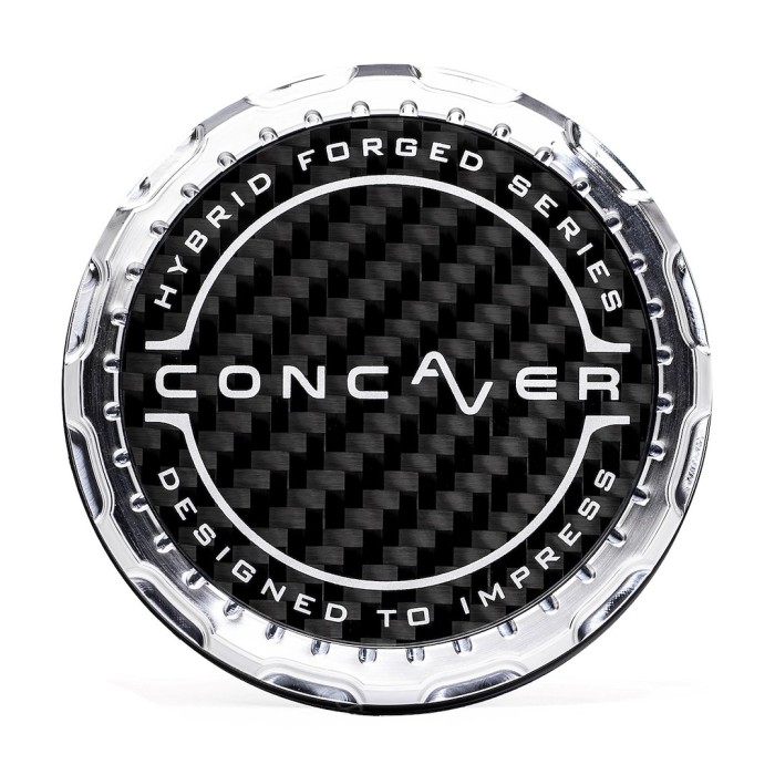 Concaver Premium Center Cap - Classic Carbon - Silver Machined (1)