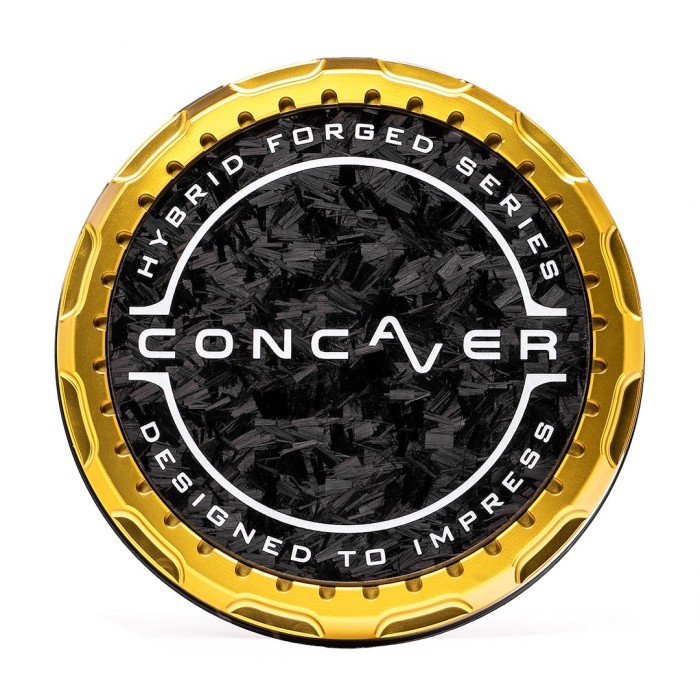 Concaver Premium Center Cap - Forged Carbon - Gold Anodized (1)