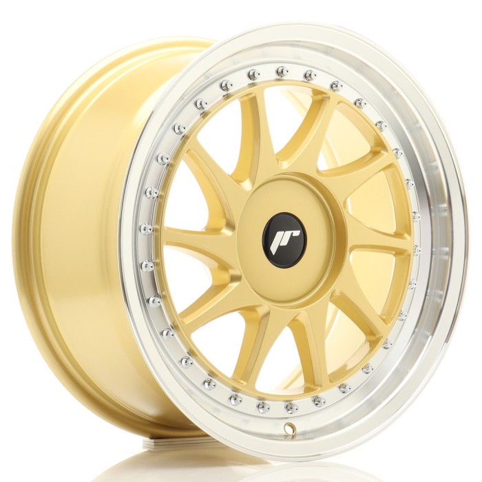 JR Wheels JR26 17x8 ET20-35 BLANK Gold w/Machined Lip (1)