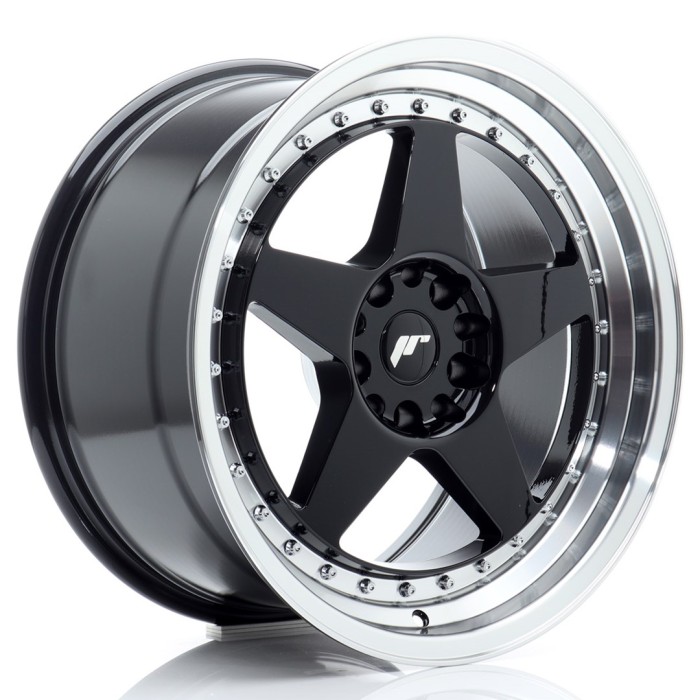 JR Wheels JR6 18x9,5 ET22 5x114,3/120 Gloss Black w/Machined Lip (1)