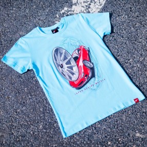 JR Men's TShirt JR11 Car Turquoise Size S